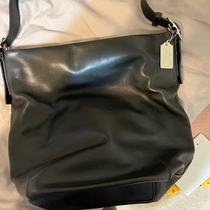 coach black leather purse